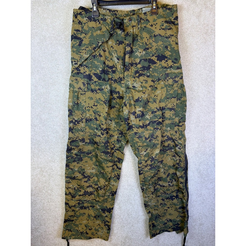 USMC APECS Trousers Mens Small Regular Green Digital Camo MARPAT Wet Weather